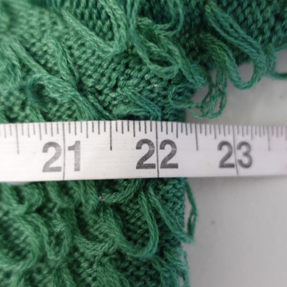 Vintage Y2K Green Loop‎ Knit Pearl Embellished Open Cardigan XL Shaggy Sweater - Picture 4 of 9